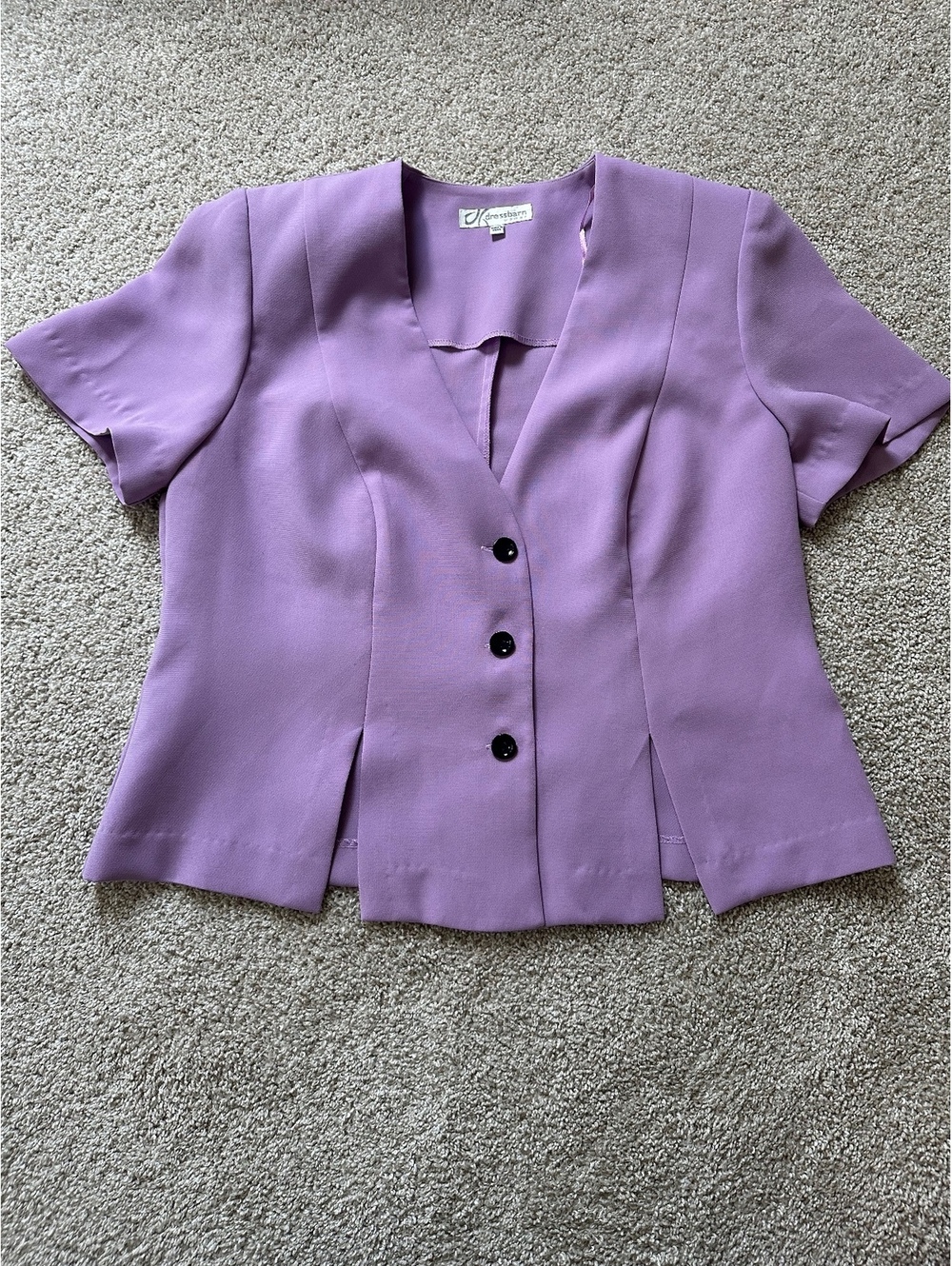 Dressbarn lavender short sleeve blouse